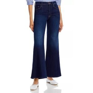 MOTHER JEANS WOMENS 34 THE TOMCAT ROLLER HIGH RISE WIDE LEG OFF LIMITS BLUE NEW